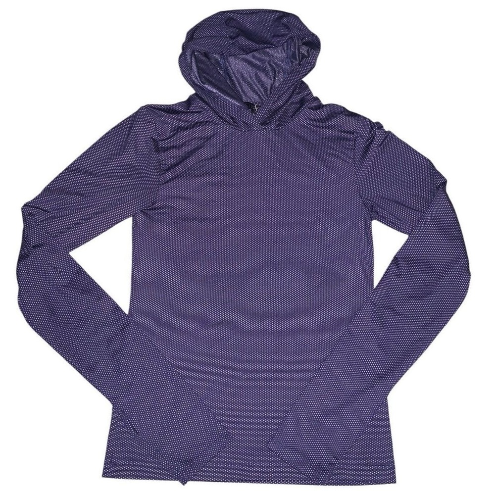 Laird Hooded Performance Top Small Purple Micro-Dot Long Sleeve Athleisure